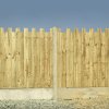 Castle Style Closed Picket Panels in Concrete Posts and with Gravel Boards
